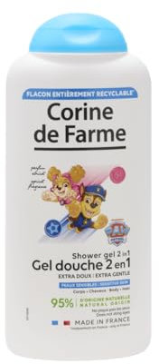 Corine de Farme, Gel Douche 2 en 1 Extra Doux Corps & Cheveux 300ml Pat Patrouille - Parfum Enfant - Formule Sécuritaire pour Tout Type de Peau - Moment de Plaisir au Bain