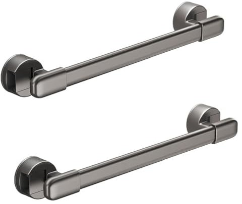 Barra de agarre con ventosa para ducha, barras de agarre de succión para duchas, barra de agarre de ducha de baño, soporte de ventosa, barra de agarre de ducha extraíble, gris, 2 unidades