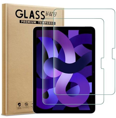 AOKUMA für iPad Air5 M3 2025 10.9 Panzerglas, 【2 Stücke】 Schutzfolie kompatibel mit iPad Air5 M3, Premium Panzerfolie mit 9H Härte, Anti Kratzer schutzglas, Splitterfest,Anti-Bläschen