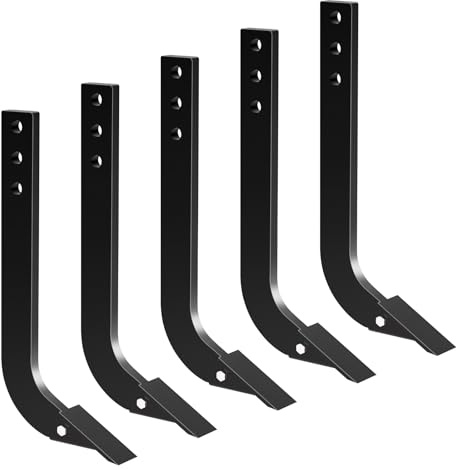 Tolpassa 5 x Box-Klingenschaft, 40,6 cm Vertikutier-Schaft, 3 Löcher, Schaberschaft mit 7 abnehmbaren, konischen Zähnen und Stiften, verstellbare Schäfte zum Ersatz, Graben, Pflügen