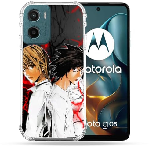 Cokitec Verstärkte Schutzhülle für Motorola G05 / E15 Manga Death Note Duo
