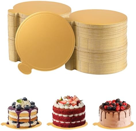 Zykra Lot de 100 Plateaux à gâteau Ronds en Mousse de 9 cm | Pour gâteau de mariage, fête, anniversaire, pâtisserie
