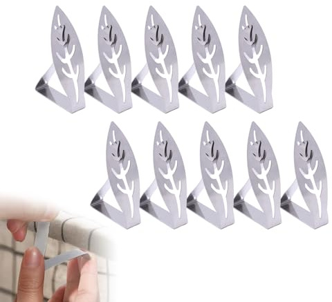 10 Pack Stainless Steel Table Cloth Clips, Heavy Duty Windproof Leaf Design Clamps for Outdoor Dining, Picnics, Garden Parties, Weddings & Restaurant Use