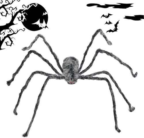 Riesenspinne Halloween-Deko Grusel-Deko Für Geisterhaus | 1.5 M Große Gruselige Spinnen Deko Für Haus Garten Terrassentür Wohnzimmer Schlafzimmer