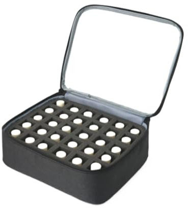 Nail Polish Display Nail Polish Storage Box Portable Cosmetic Bag with Removable Dividers Nail Salon Bedroom(Black)