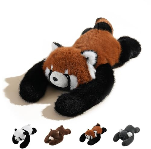ZEID Gewichtete Plüschtiere für Kinder & Erwachsene, Gewichtete Tiere gegen Angstzustände, Weiches Kuschelkissen für mehr Geborgenheit (Red Panda-65cm/25.5in)