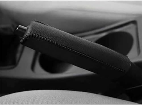 Auto Handbremse Abdeckung für BMW E46 E90 E92 F30 F32, Leder Anti-Rutsch-Hülle Handbremse Innenraum Dekoration Ersatz,Black