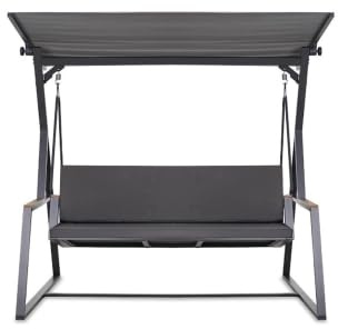 Setgarden Hollywoodschaukel Auflage, 7 cm dick, Sitz- und Rückenpolster, Abnehmbarer Bezug, Wendbar, Garten Polster Set (Anthrazit, 150x50x50cm)