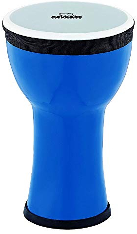 Nino Percussion Elements Mini Djembe - Kleines Musikinstrument für Kinder ab 3 Jahren - Durchmesser 6 Zoll - Kunststoff, Blau (NINO-EMDJ-BB)