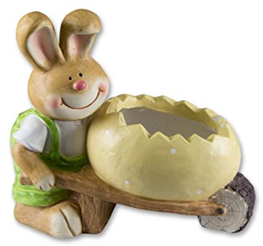Klp Osterhase mit Osterei Ei als Pflanzgefäß Deko Hase Oster Deko Garten Tier Figur