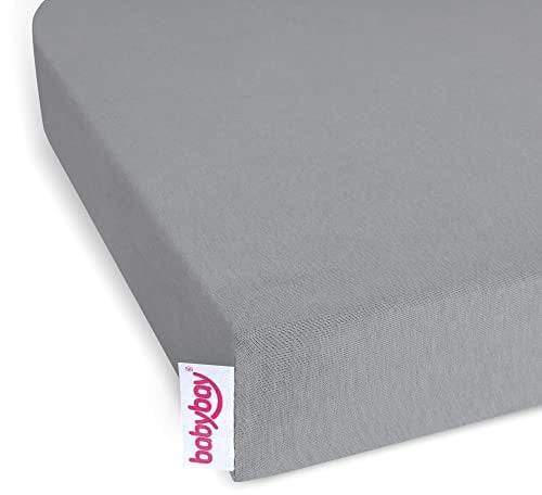 babybay Jersey Spannbetttuch Deluxe passend für Modell Boxspring XXL, grau, 168571