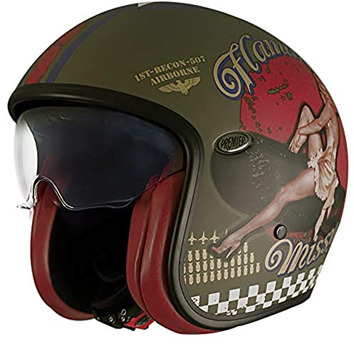Premier HELM VINTAGE PIN UP MILITARY BM,MILITÄRGRÜN/GELB/ROT,XS
