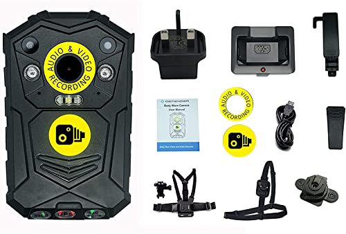 Defender 128GB Wearable HD Body Camera Outdoor Bodycam and Accessories - Personal Protection, Door Staff, Doorman, Bouncer,30fps & 40MP Camera with a 140 Degree Wide Angle Lens + IR Night Vision, GPS