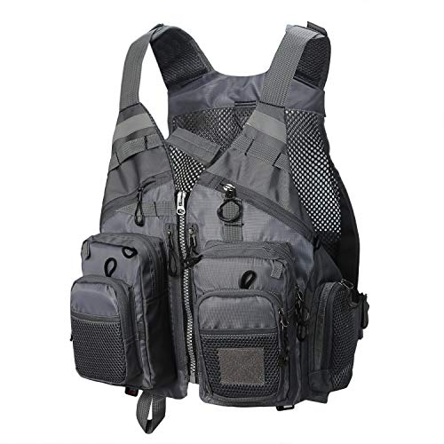 PELLOR Angel Westen, Herren Outdoor Freizeit Atmungsaktiv Weste Freizeitweste mit Vielen Taschen für Bauernhöfe Jagd Angeln