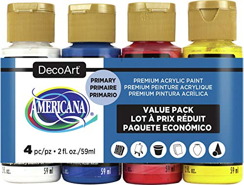 Deco Art Americana ACRYL 4/PK Primary, talla única