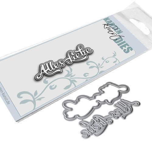 Karten-Kunst Stanzschablone kk-D077 Stanze Nyala Script Alles Liebe Schneideschablone
