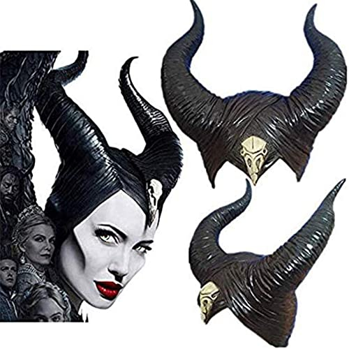 BROADREAM Hexenhut aus Latex, Halloween Latex Maleficent Hat, Evil Queen Cosplay Kopfbedeckung, Unisex, Einheitsgröß