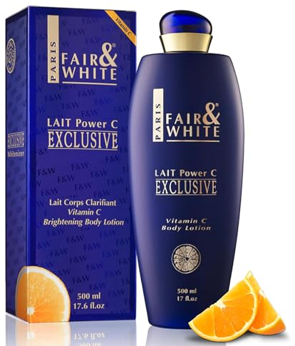Fair and White Exclusive Hautaufhellende Lotion - 17 Flüssigunzen / 500 ml - Aufhellende Creme für ungleichmäßigen Hautton, mit Shea Vitamin C