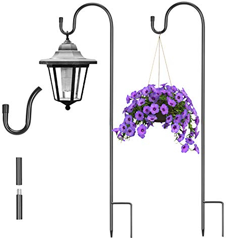 CHALA 2 Stück Garten Schäferhaken Hirtenhaken Metall Gartenstab Haken Laternenhalter Eisen Laternenstab Laternen Gartenstecker Hirtenbogenhaken für Solarleuchten Blumenkugel Vogelhäuschen Hochzeiten