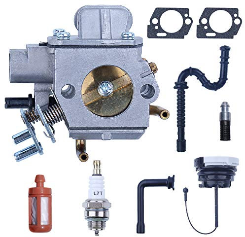 Mtanlo Carburettor for Stihl 046 MS440 MS460 MS 440 460 Walbro HD-17-A HD-15-B Replacement for 1128 120 0625 Zama HD-17A HD-16D Carb Fuel Tank Caps Oil Tube