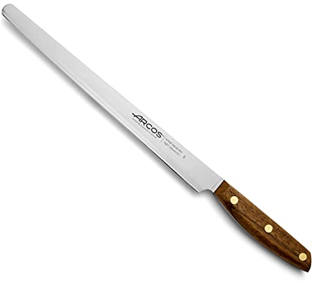 Arcos Serie Nordika - Schneidmesser | Schinkenmesser - Edelstahl NITRUM - Klinge 250 mm - Ovengkol Holzgriff 100% natürlicher FSC - 100% recycelte Verpackung, Braun