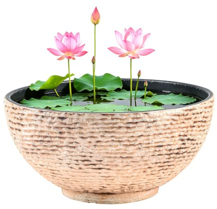 Sungmor Moderne Marmor-Textur Gartenschale – 39 cm, blau-schwarz, Harz-Blumentopf, Hydrokultur-Schüssel, Übertopf – großer Pflanzgefäß, Gartenpflanzentopf, Terrasse, Garten, Hof-Dekoration