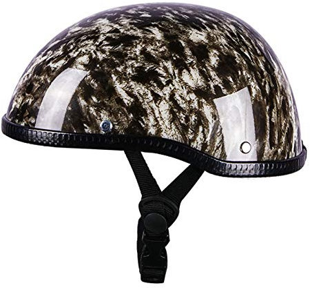 GAOZHE retrò Casco A Scodella, retrò Caschi Cromwell da Motociclista, Unisex Motocross Casco Moto Vintage Open-Face Helmet per Uomo Donna Biker Cruiser Scooter Touring