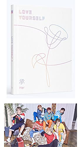 Big Hit Entertainment BTS Love Yourself Her 5th Mini Album [V Version] CD+Poster+Photobook+Photocard+Mini Book+Sticker Pack+(Extra BTS 6 Photocards+1 Double-Sided Photocard+Logo Sticker)