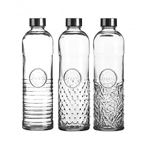 Emilja 3 Glasflaschen 1L 1841 in verschiedenen Designs