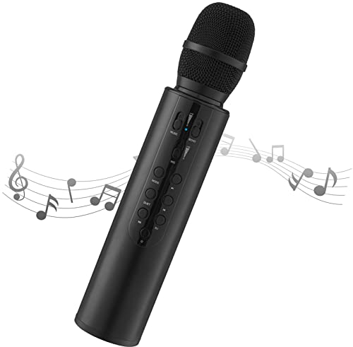 Aceshop Karaoke Wireless Microphone Portable Handheld Bluetooth Speaker Mic, Wireless Microphones Karaoke Machine Home KTV Player Compatible with Android & iOS Devices for Party/Singing/Meeting