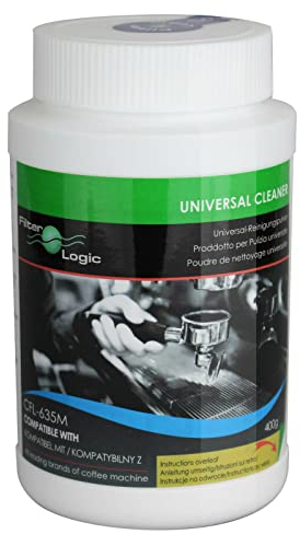 FilterLogic Universal Cleaning Powder for Espresso Coffee Machine Grouphead Cleaner 400g with FREE RUBBER BLANKING DISC 49MM (1)
