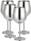 MUKLEI 4 PCS 500ml/18oz Stainless Steel Wine Glasses, Shatterproof Silver Stainless Steel Goblets for Party, Wedding, Anniversary, Outdoor