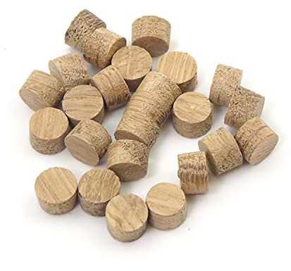 Oakcrafts - Packung mit 50 hochwertigen Eichenholz-Flachkopf-Dübeln (10 mm)
