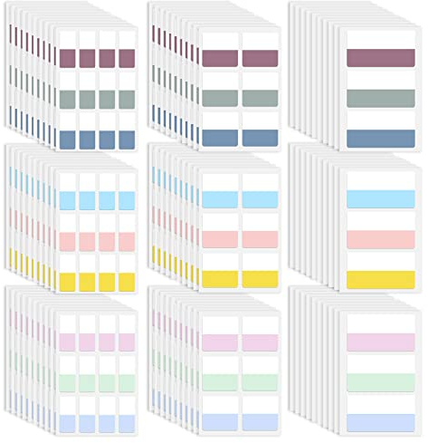 Vicloon Haftstreifen, 630 Stücke 3 Größen Tabs Pagemarker, index Datei Index Tabs, Pagemarker Papier, Film Textstreifen für Lesen, Markieren von Seiten,Lernen,9 Farben