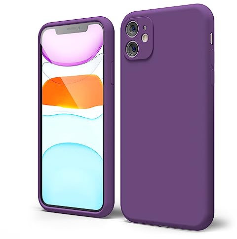 oakxco für iPhone 11 Hülle Silikon Case mit Kameraschutz, Ultra Dünn Bunt Handyhülle Mädchen, Einfarbig Handy Hülle Slim Schutzhülle, Matt TPU Weich Gummi Glatt Silikonhülle Bumper, Violett Lila