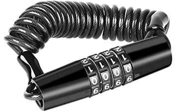 Motorcycle Helmet Lock Cable 4-Digital Safety Code Combination Helmet Lock Extra Long Combination Lock for Secures Your Motorbike Bicycle Crash Hat