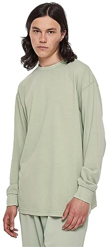 Urban Classics Herren T-Shirt Heavy Boxy Acid Wash Longsleeve vintagegreen M