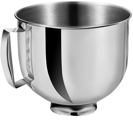 5.5 Quart Stainless Steel Mixer Bowl for KitchenAid Stand Mixers, Compatible with 4.5 & 5 QT Kitchen Aid Tilt-Head Mixers, KitchenAid Mixer Accessories&Replacement Bowl