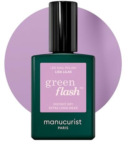 MANUCURIST Green Flash™ UV Nagellack Flieder Pastell Lisa Lilas • Hema Free UV Lack • 12-Free Lack, 57,5% bio-basiert • Nägel Selber Machen für UV Lampe Nägel • Gel Nagellack UV 15 ml • Gel Nägel