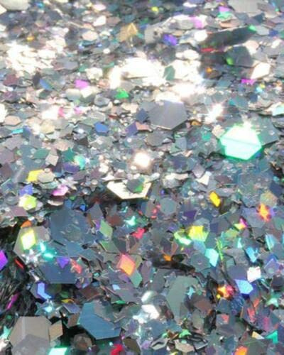 SILVER Holographic Glitter 3mm 10g 50g 100g CHIUNKY Resin Craft Festival Face hex Cosmetic Nail Arts Crafts Body Paint Embellishment Slime Mix Sparkly Rainbow Shimmer Rave Sequins 4mm Gems 1MM 2MM