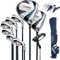 PGM Komplettes Golfschläger-Set für Herren, 9-teilig, Holz, Hybrid, Eisen, Sandkeil, 1 Putter, Golftasche, Titan-Schlägerkopf MTG025-5