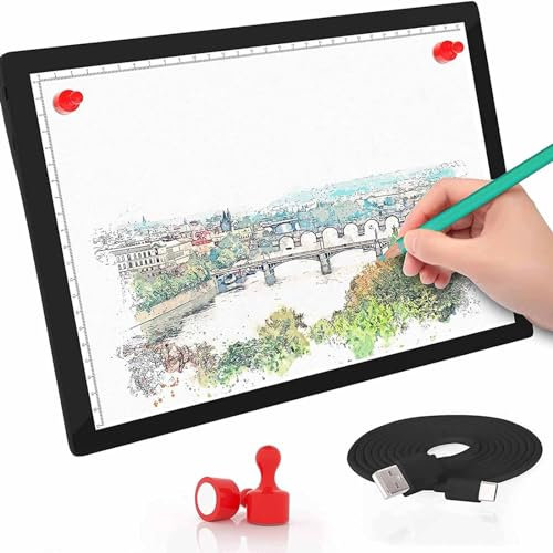 JORGE Tableta de Dibujo Independiente, Pantalla de lápiz de Dibujo Totalmente laminada con atenuación Continua de 5 Pasos, para edición de Fotos/vídeo, Dibujo y diseño