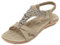 Amissz Sandali Donna Estive Comodi Eleganti Infradito Strass Fiore Bohemia Flip Flop Spiaggia Bohémien Sandalo Stile 4 Albicocca 39EU