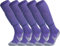 APTESOL Calze da calcio lunghe al ginocchio (3/5 paia) per bambini, ragazzi, adulti, calze sportive lunghe, EU 28-44, cuscino traspirante, 5 paia di viola-B, 40-44