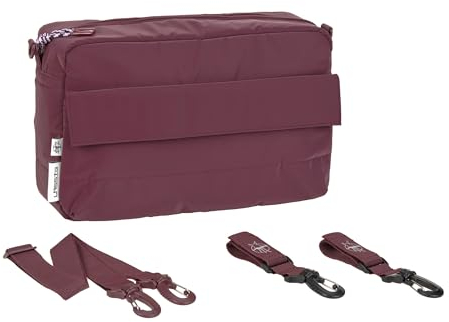 LÄSSIG Baby Kinderwagenorganizer Umhängetasche Kinderwagentasche inkl. Kinderwagenbefestigung/Casual Buggy Organizer Bag deep red