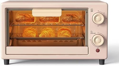 BTURYT Mini Horno eléctrico Vintage,Horno pequeño Multifuncional para el hogar,Alitas de Pollo asadas de 10 litros para Cocina,Máquina de Desayuno para Pizza Asada