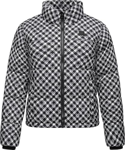 Ragwear Damen Steppjacke warme Winterjacke wasserdicht kurz mit angesagtem Hahnentritt Muster Serah Print YOUMODO XS-6XL