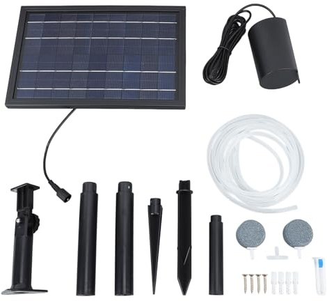Fabater Solar-Teichbelüfter, 8 W Solar-Sauerstoffpumpe, Solar-Luftpumpe 3 Arbeitsmodi mit 2400 MAh Akku für Kleine Fischteiche, Aquarium, Hydrokultur
