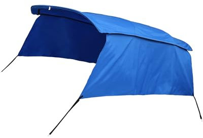 TUCKBOLD Cubierta de lona Bimini 600D, 4 arcos, 8 pies de largo x 54 pulgadas de alto x 91 a 96 pulgadas de ancho, color azul