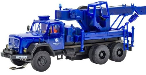 Viessmann 8071 THW MAGIRUS DEUTZ 3-achs Bergekran, Basis, Funktionsmodell, Feuerwehrfahrzeug, Kinder ab 8 Jahren, männlich